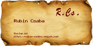 Rubin Csaba névjegykártya